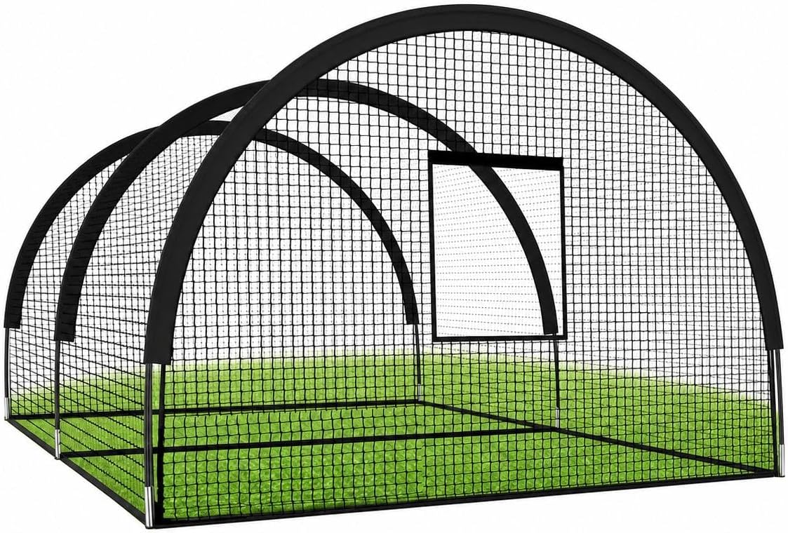 バッティングネット 野球練習 大型9.7×3.6×2.4m 組み立て式 防球 硬式
