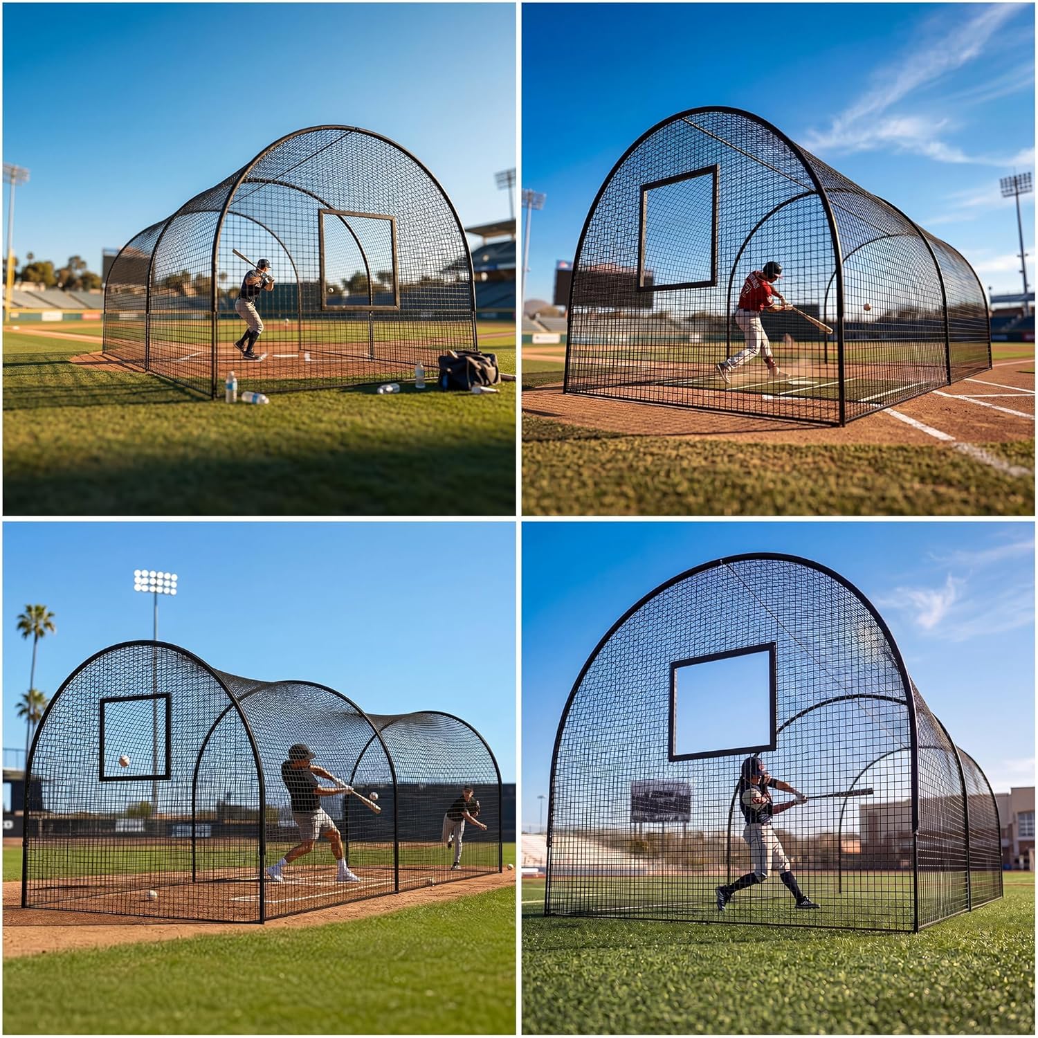 バッティングネット 野球練習 大型9.7×3.6×2.4m 組み立て式 防球 硬式