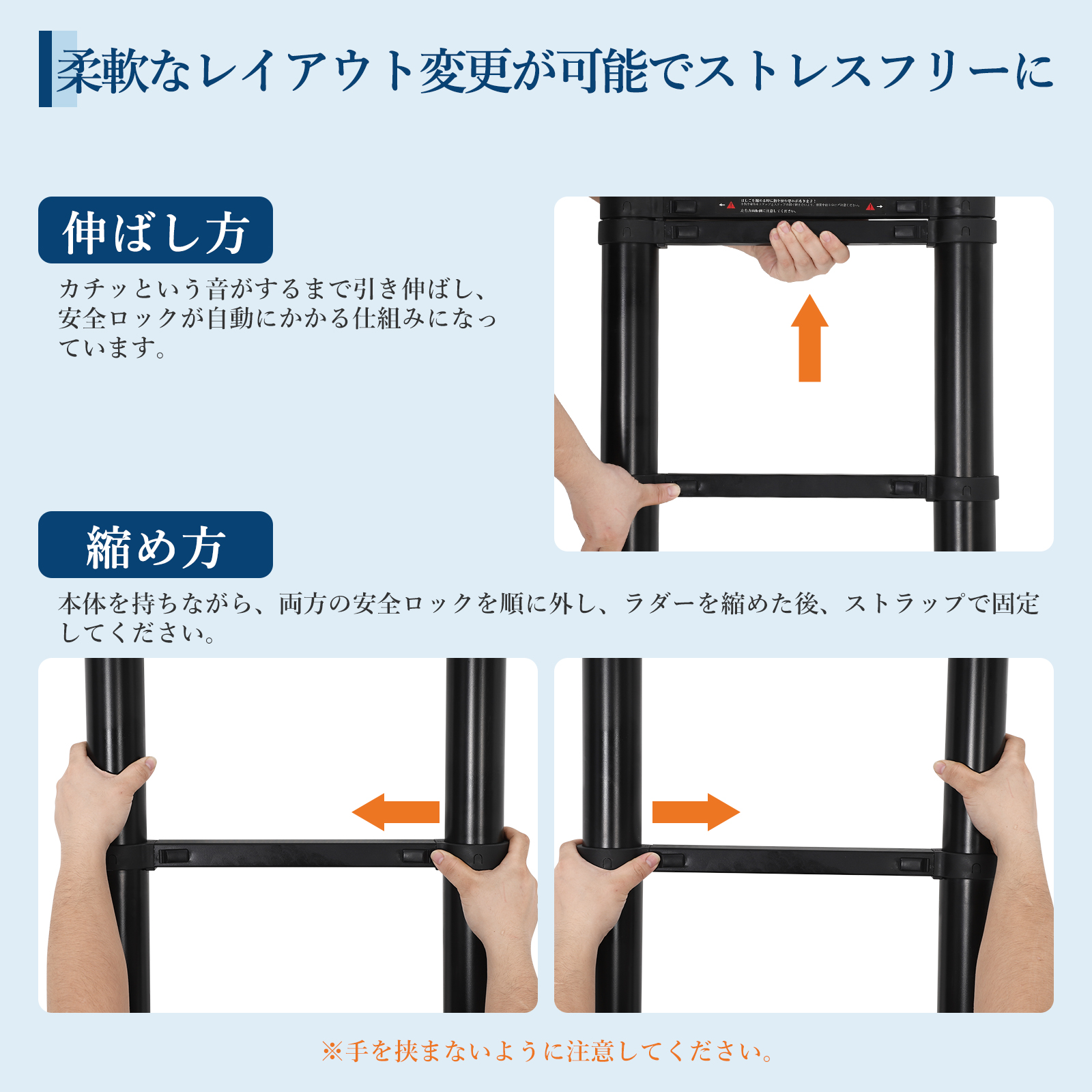 伸縮はしご フック付き 2m 3m 4m 5m 6m アルミ製 梯子 耐荷重150kg