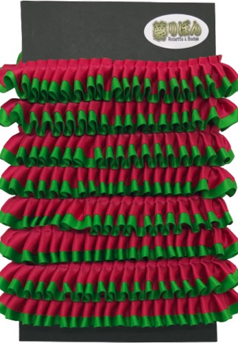 ロゼット用 DIY フリル リボン クリスマスカラー 赤 緑 エンジ