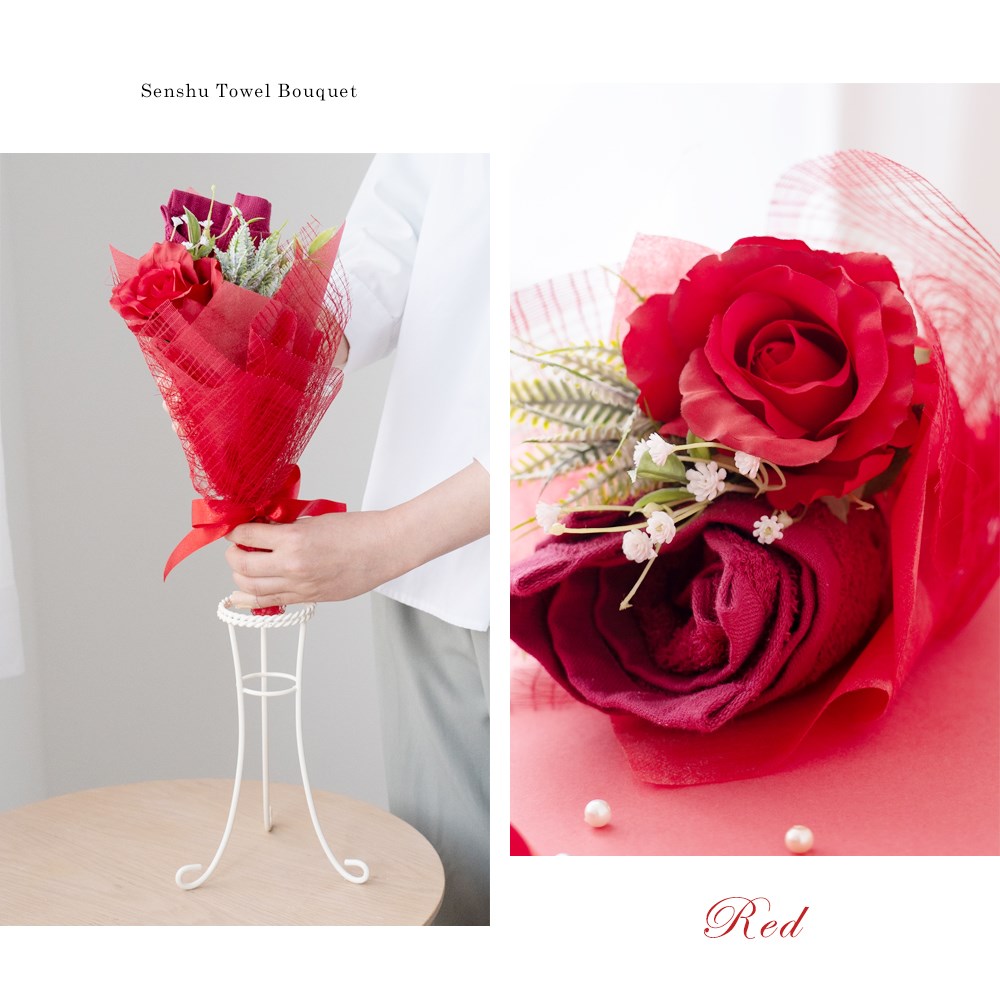花束 タオル 泉州タオル フラワー ブーケ S ブーケスタンド ピンク