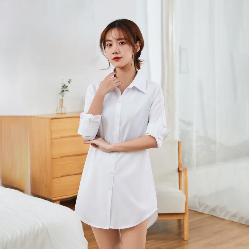 シャツワンピース レディース ロング丈 膝丈 コーデ 長袖 シャツ ワンピース 春 夏 春服 夏服 きれいめ ゆったり チュニック トップス 羽織 | ブランド登録なし | 01