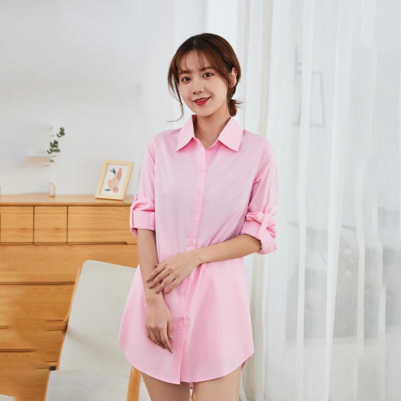 シャツワンピース レディース ロング丈 膝丈 コーデ 長袖 シャツ ワンピース 春 夏 春服 夏服 きれいめ ゆったり チュニック トップス 羽織 | ブランド登録なし | 03