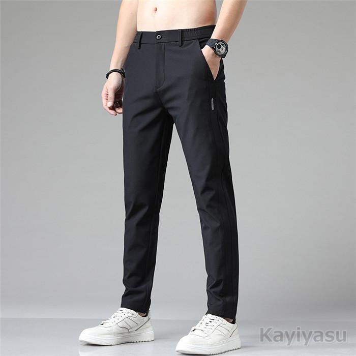 スキニーパンツ ひんやり チノパンツ メンズ ストレッチパンツ 通気速乾 夏 冷感 長ズボン ストレート 美脚 薄手 スリムパンツ オシャレ 涼しい | ブランド登録なし | 01