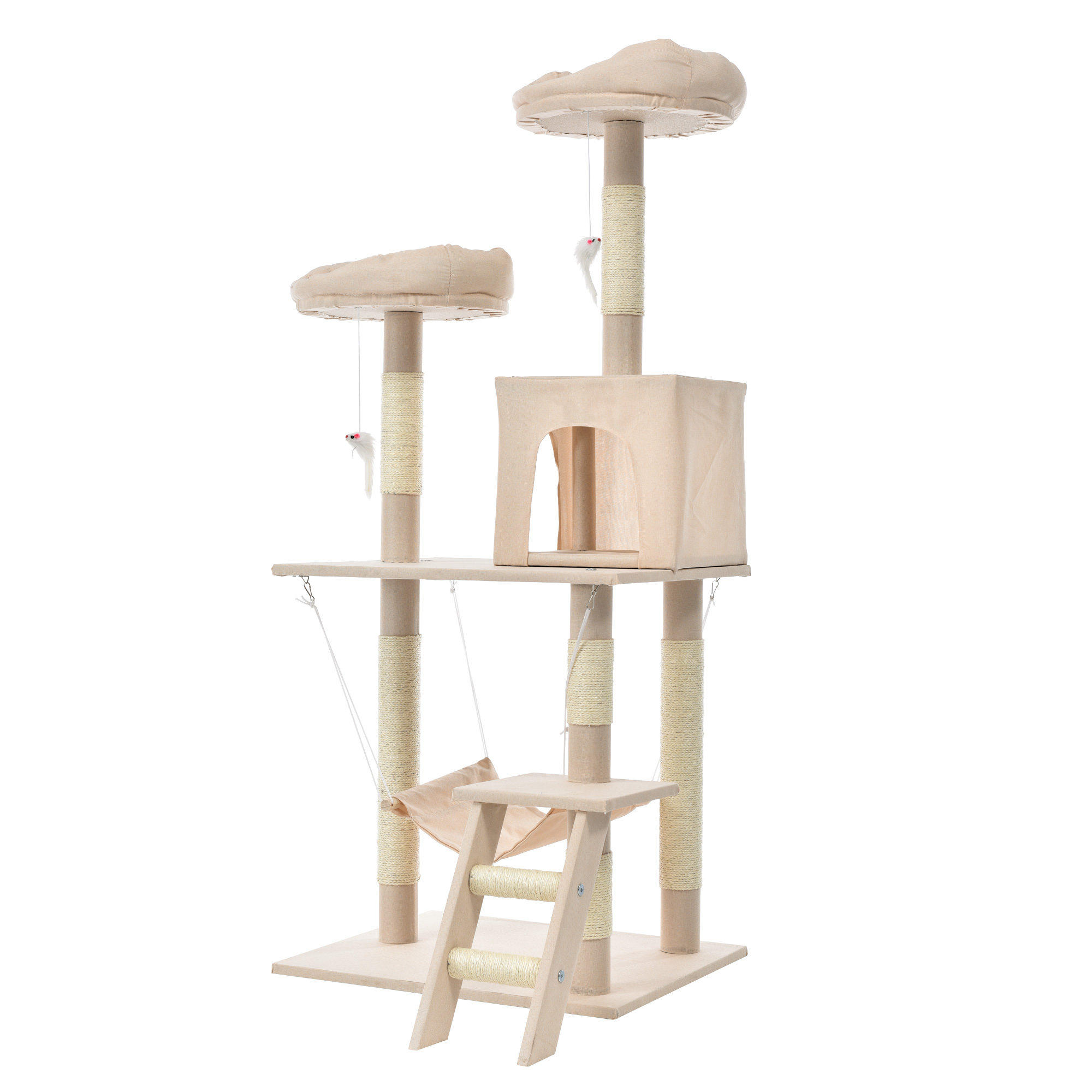 キャットタワー 据え置き 省スペース 猫用品 猫タワー ファプリック