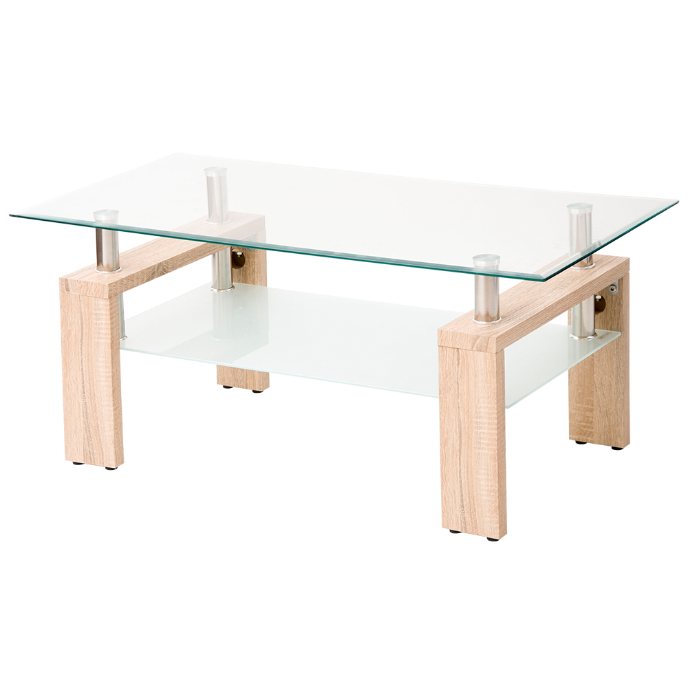 ティーテーブルガラステーブル コーヒーテーブル 幅88cm 強化ガラス天 