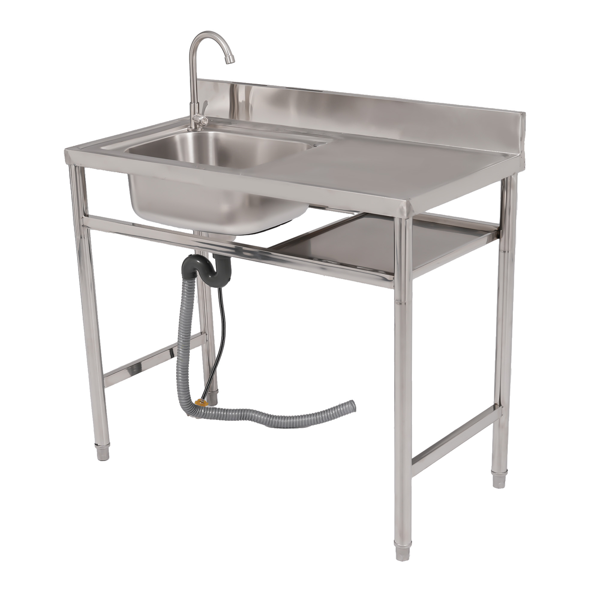 流し台 屋外用 水栓付 DIY 作業台 収納棚付 ナイフラック 庭 外付け