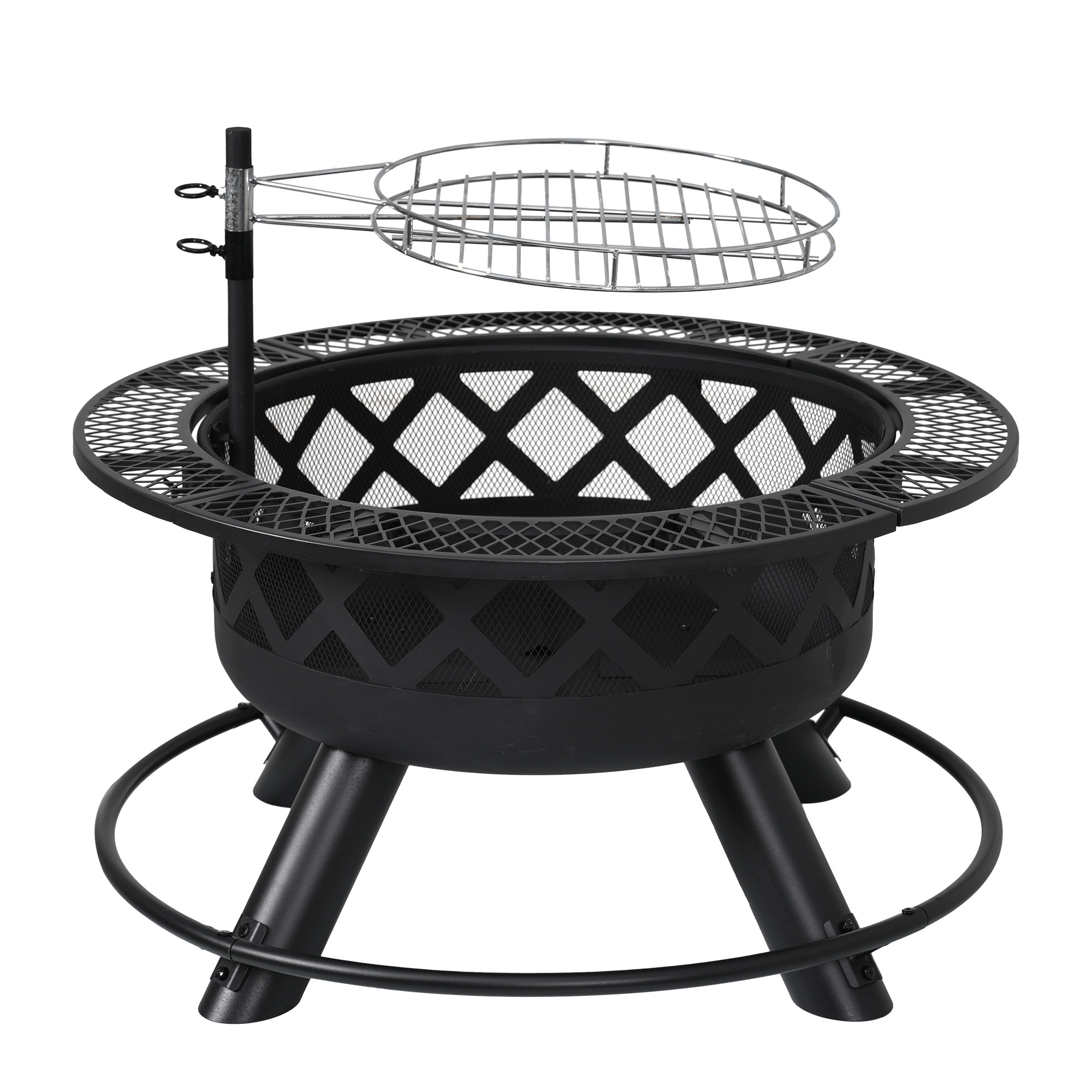【BBQコンロ/焚き火台兼用】6−8人 ファイヤーピット二次燃焼 焚火台大型焚火 BBQコンロ/焚き火台兼用】バーベキューコンロ 6−8人 ファイヤーピット