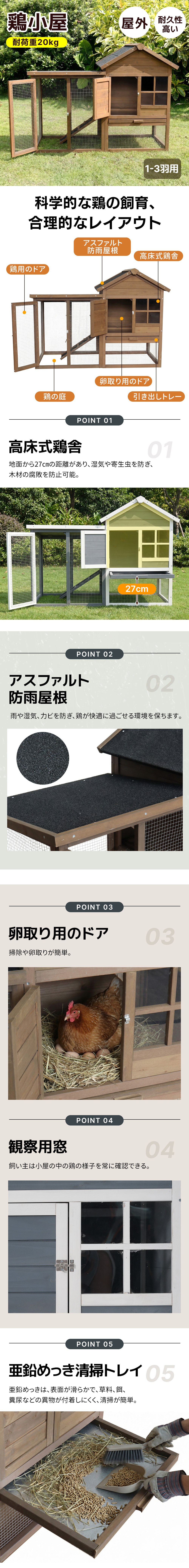 大型無垢材】鶏ケージ 4-6羽用 ペットケージ 小動物ケージ 室内 屋外