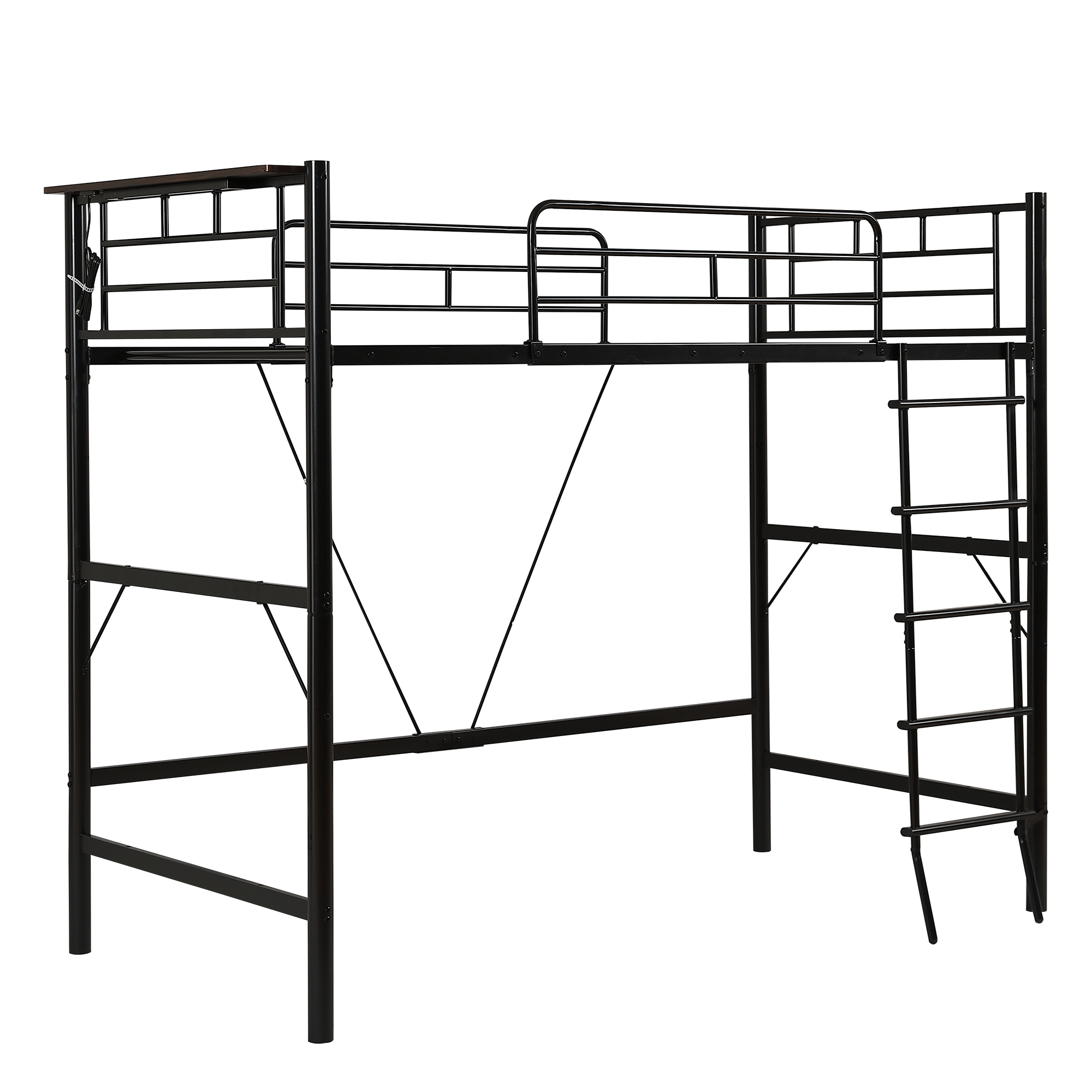 ロフトベッド パイプベッド シングル コンセント付き 宮 ロフト ベッド