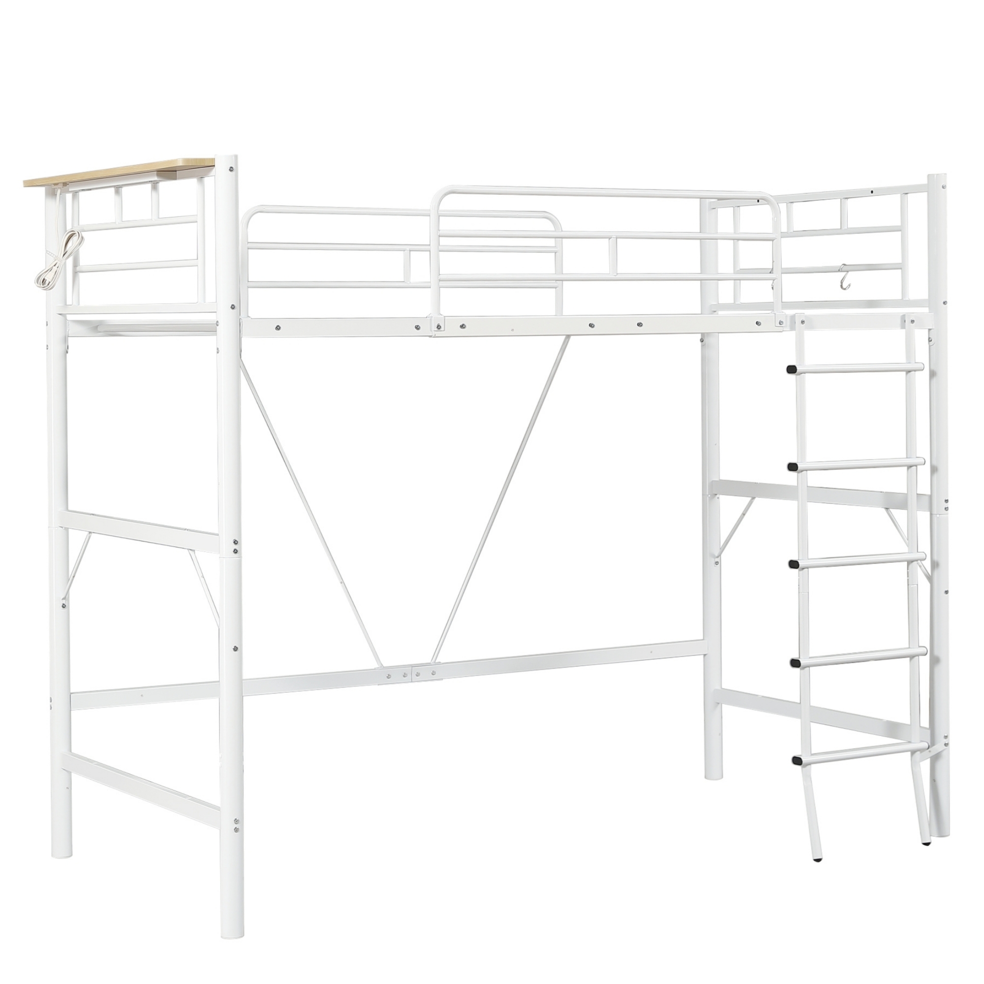 ロフトベッド パイプベッド シングル コンセント付き 宮 ロフト ベッド