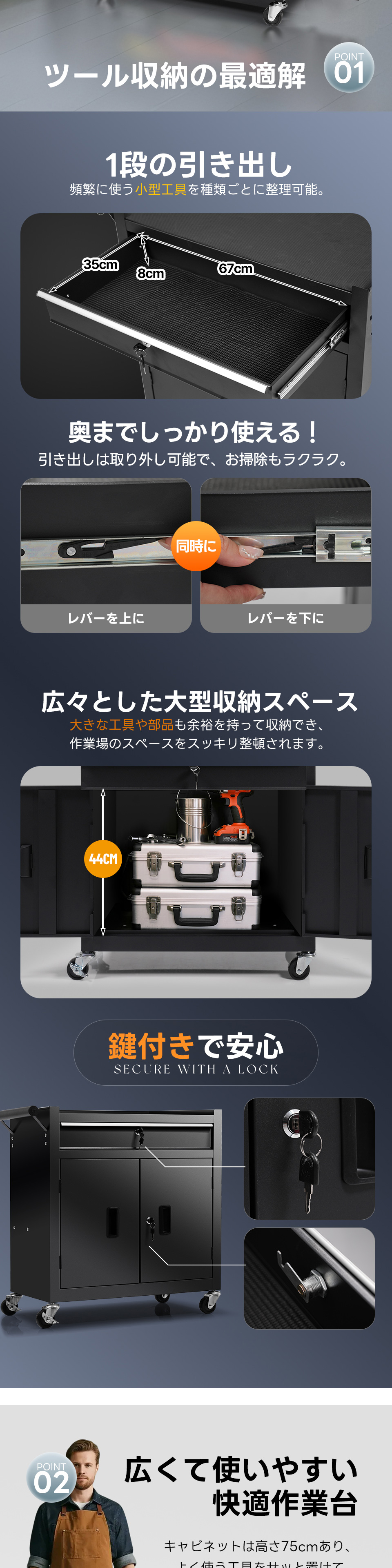 25年新作 ツールキャビネット ツールワゴン ツールカート ロール