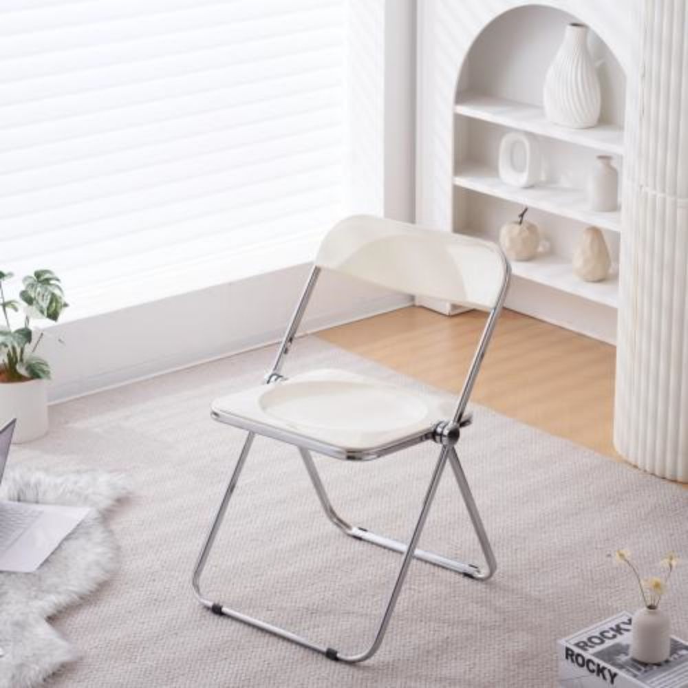 ダイニングチェア クリアチェア パイプ椅子 透明椅子 デザインチェア