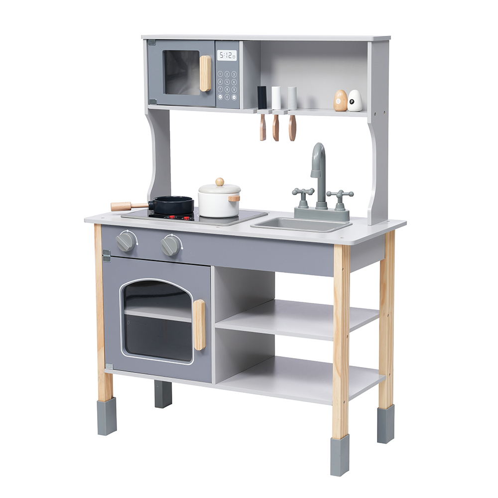 正規品大得価 キッチン木製ままごとセット調理器具付き黒板付き 台所