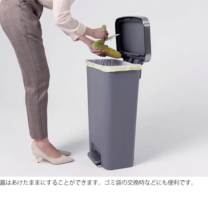 EKO（イーケーオー） ゴミ箱 45L ハナステップビン EK6266-45-WH
