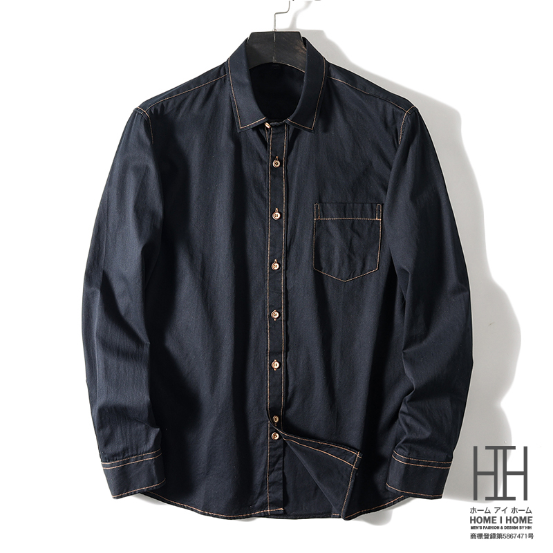 ホームアイホーム デニムシャツ シャツ メンズ 長袖 ポケット付き