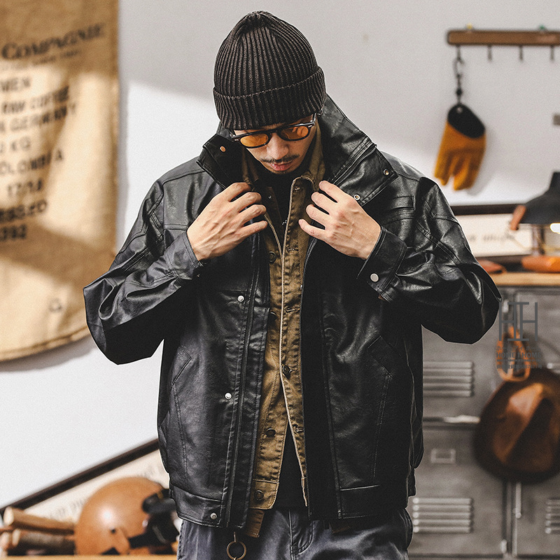 ライダースジャケット メンズ レザージャケット 革ジャン 中綿入り バイクジャケット 厚手 おしゃれ PUジャケット 防風 防寒 jkp87.jpg