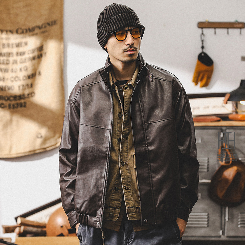 レザージャケット ライダースジャケット 革ジャン メンズ PU レザー
