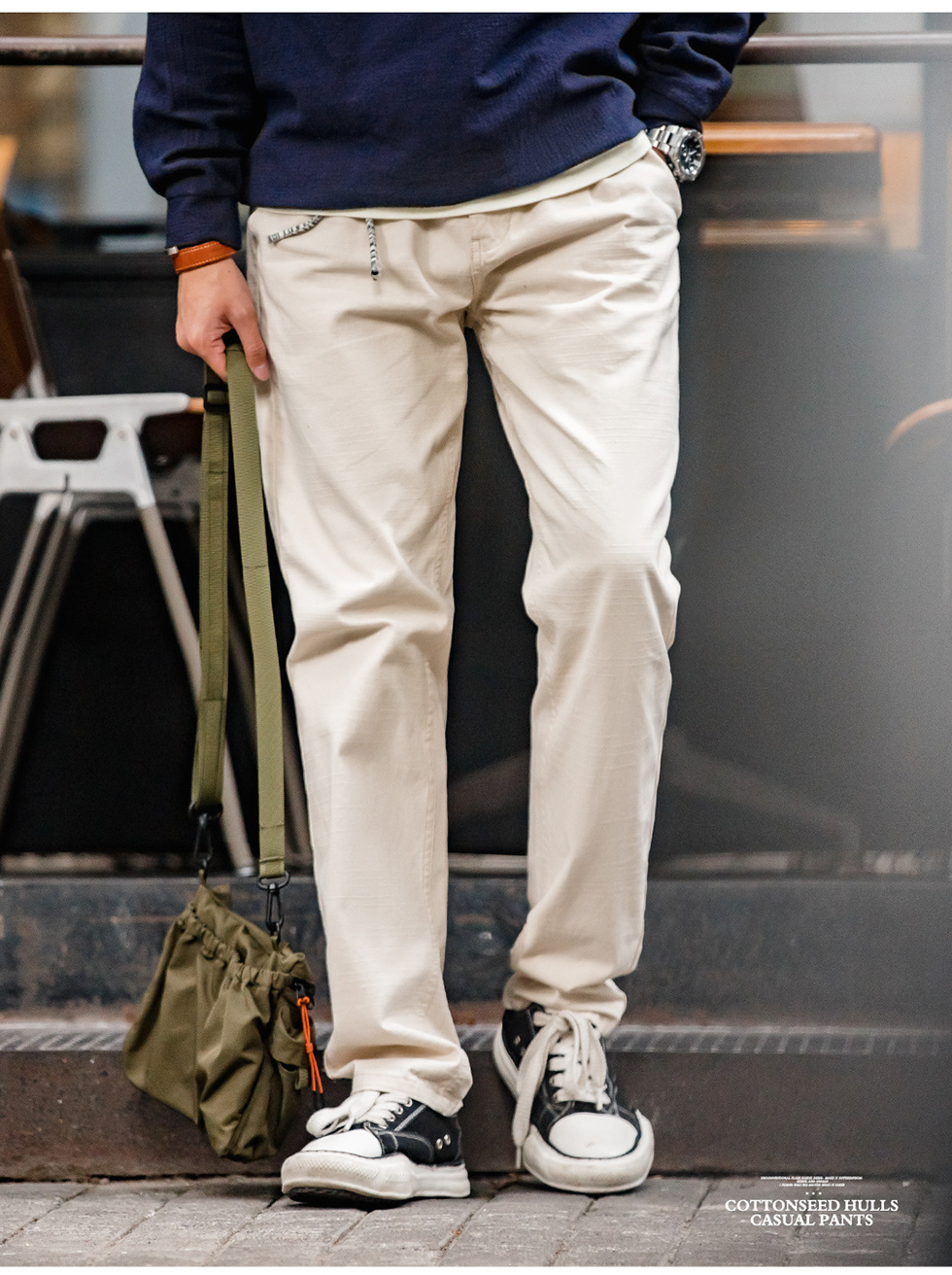 MHL./WASHED CHINO COTTON PANTS (BEIGE)