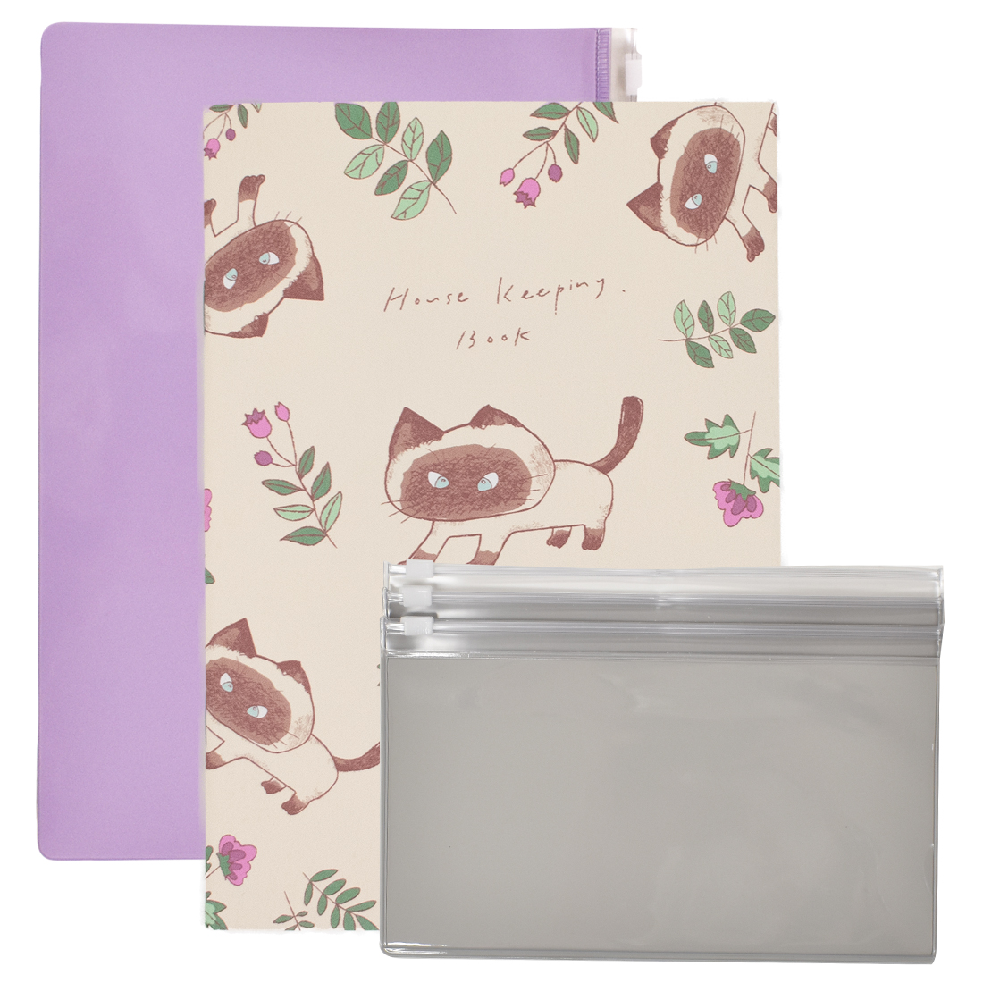 家計管理セット 家計簿 3ポケットクリアポーチ セット販売 支出管理