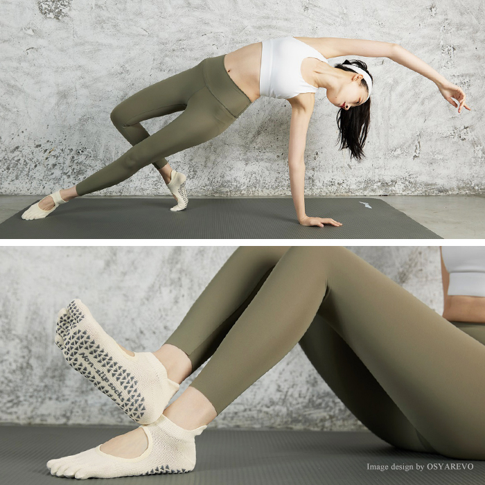 ヨガソックス ピラティス 靴下 五本指 滑り止め レディース