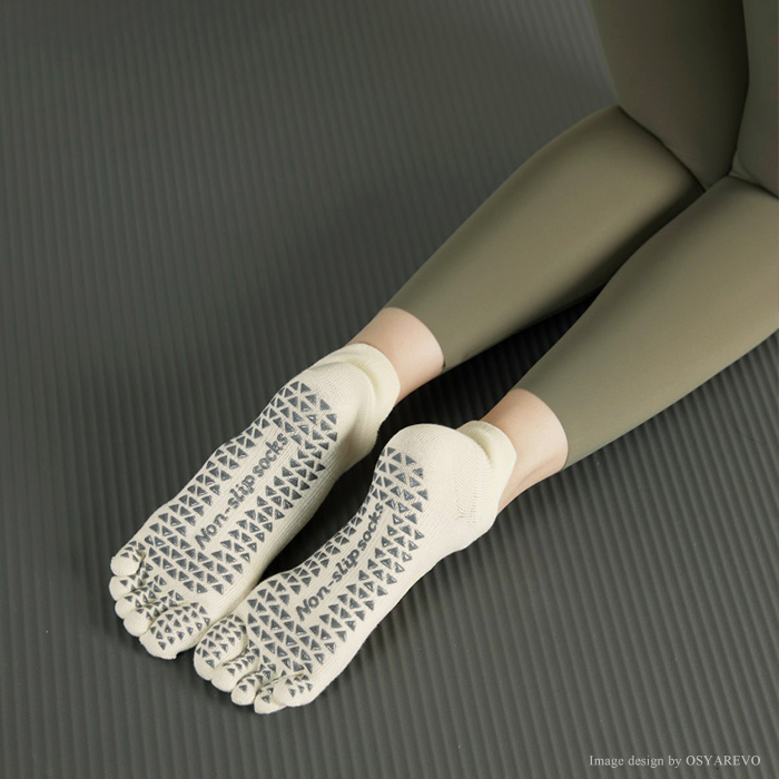 ヨガソックス ピラティス 靴下 五本指 滑り止め レディース