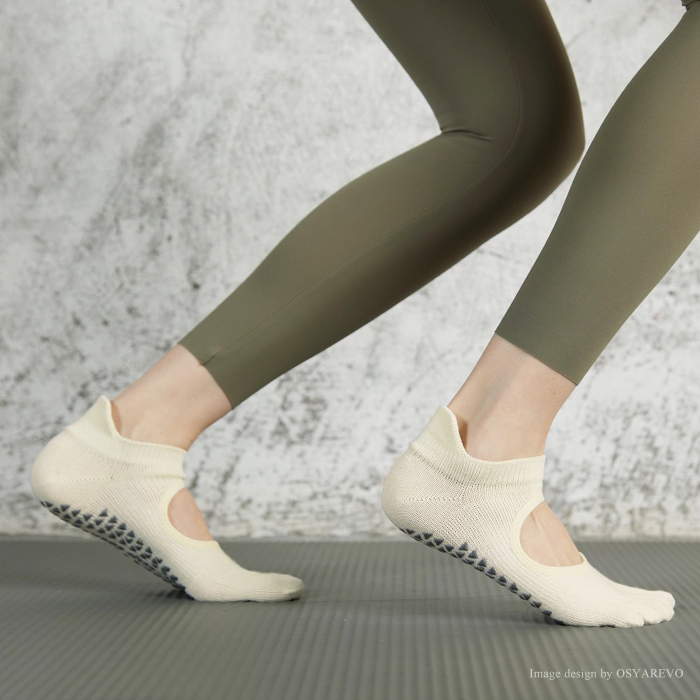 ヨガソックス ピラティス 靴下 五本指 滑り止め レディース