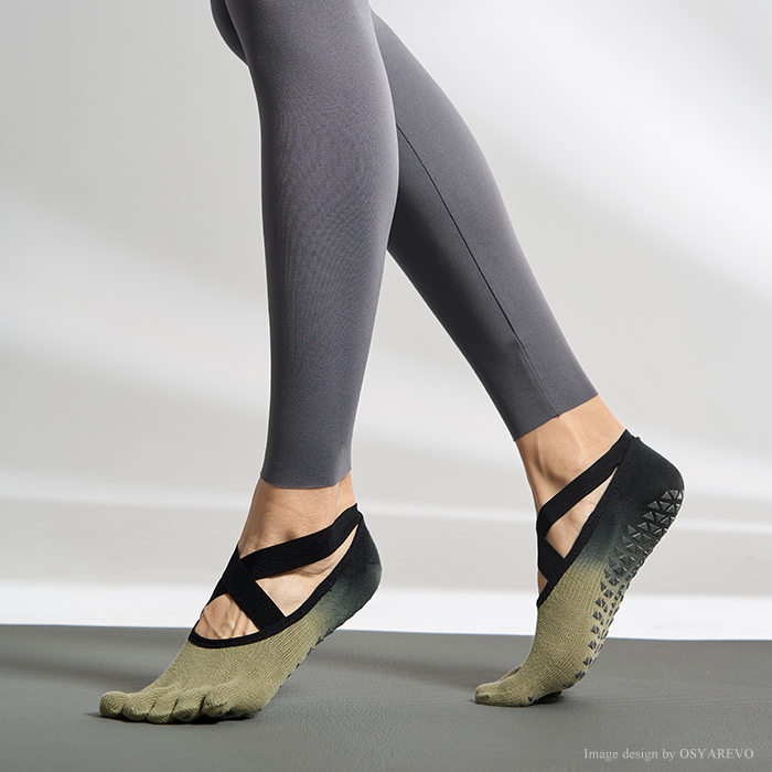 ヨガ ソックス 靴下 5本指 ピラティス クロスバンド 
