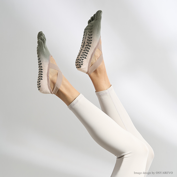 ヨガ ソックス 靴下 5本指 ピラティス クロスバンド 