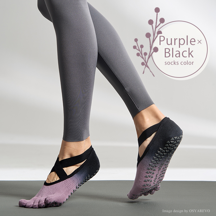 ヨガ ソックス 靴下 5本指 ピラティス クロスバンド 