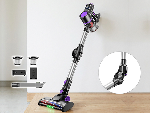 「クーポン+ポイントで12,796円」掃除機 コードレス 75kPa吸引力 自立式 自走式 曲がるパイプ 伸縮パイプ サイクロン式 強力吸引 6IN1 HEPAフィルター