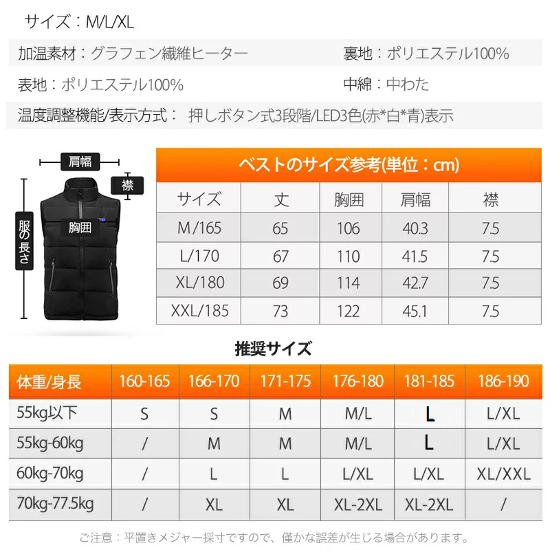 電熱ベスト モバイルバッテリー付き ヒーター 電熱ジャケット 防寒着 新生活 応援 加熱パネル9枚 3段階調温 洗える ヒーターベスト 電熱ベスト  加熱ベスト : b1cdmjhe : 夢の森 - 通販 - Yahoo!ショッピング