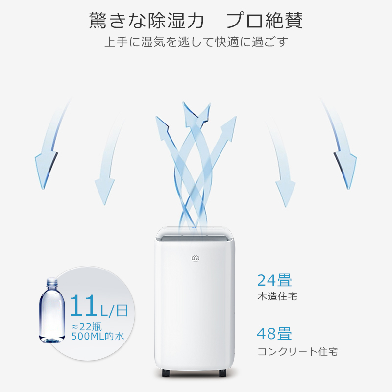 除湿機 コンプレッサー式 コンパクト 11L/日強力除湿 静音 除湿器 3種