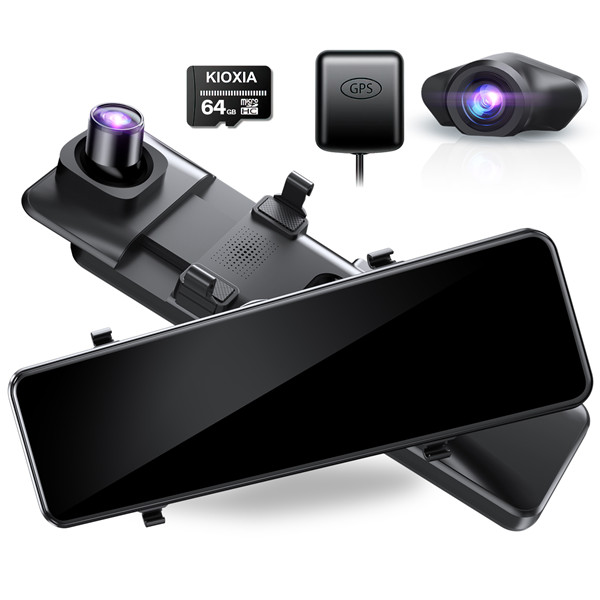 【ポイント還元後9,799円】ドライブレコーダー ミラー型 12インチ大画面 前後 2カメラ 4K画質 GPS追跡 800万画素 SONYセンサー WDR タッチパネル式