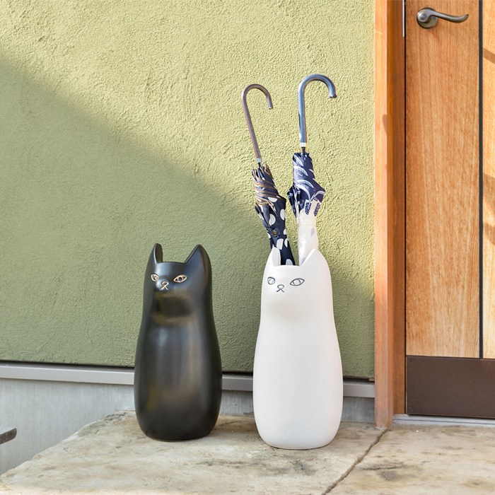 傘立て おしゃれ 陶器 北欧 スリム 傘たて 猫 ねこ ネコ 屋外 錆びない