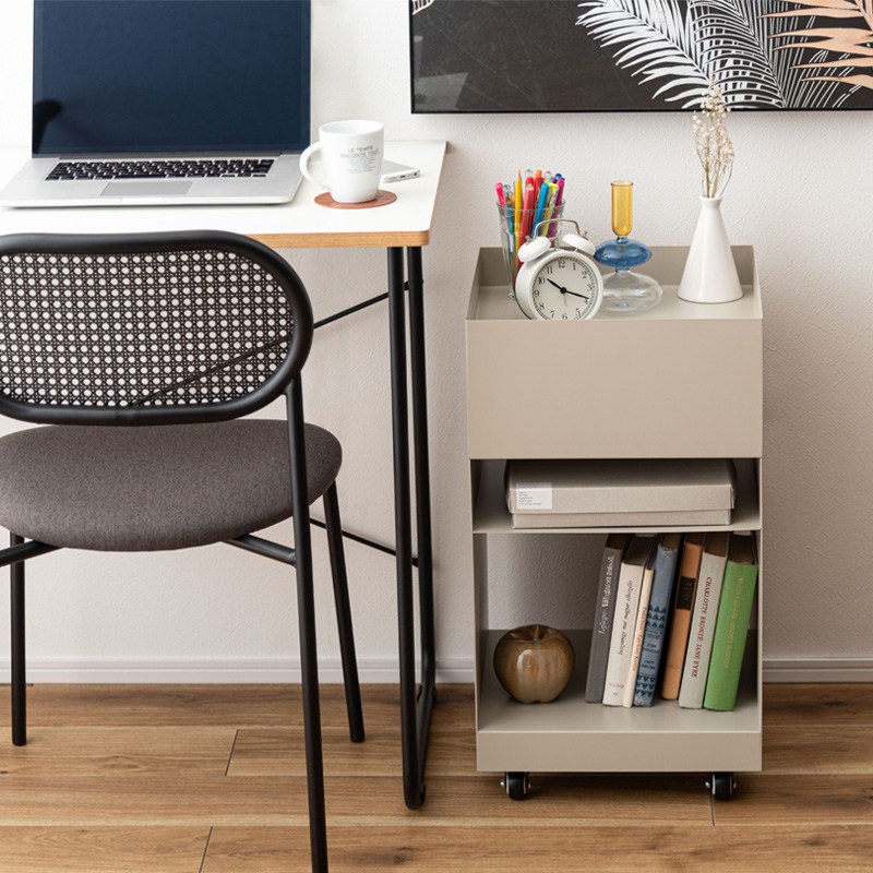 サイドテーブルワゴン ワゴン スチールワゴン キャスター付き 棚付き