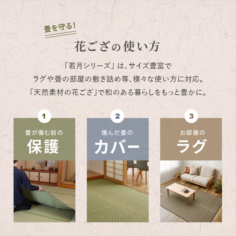 市松柄　い草カーペット　若月　江戸間6畳 261×352_2
