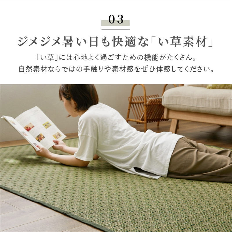 市松柄　い草カーペット　若月　江戸間6畳 261×352_5