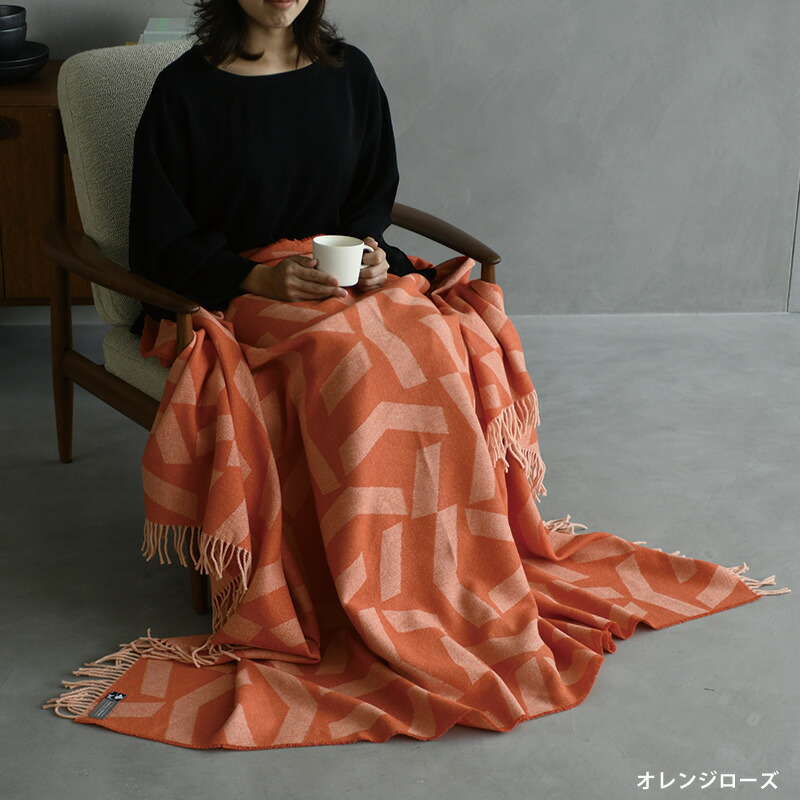 最高品質 アルパカ スローケット ブランケット オレンジ イエロー 冷え