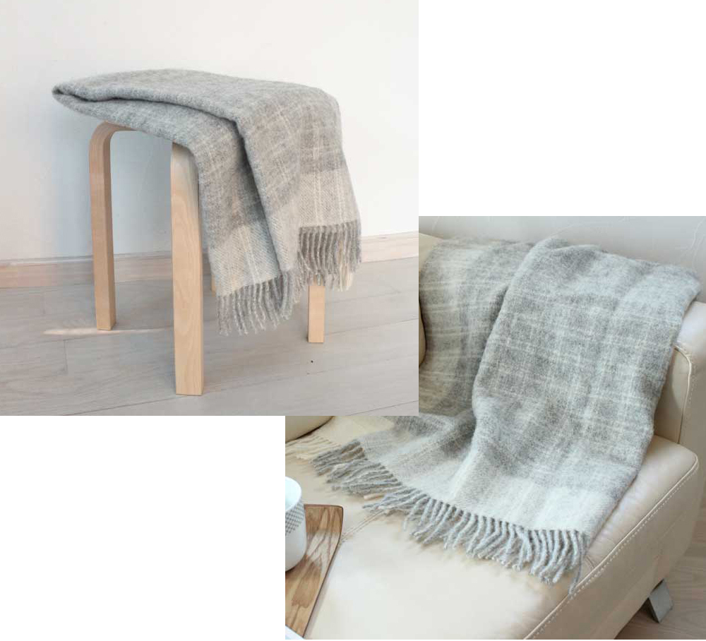 北欧雑貨 Silkeborg Uldspinderi ハーフケット (約85x130cm