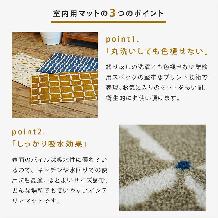 クリーンテックス 玄関マット 室内用 デザインマット 45×75cm 村田智子