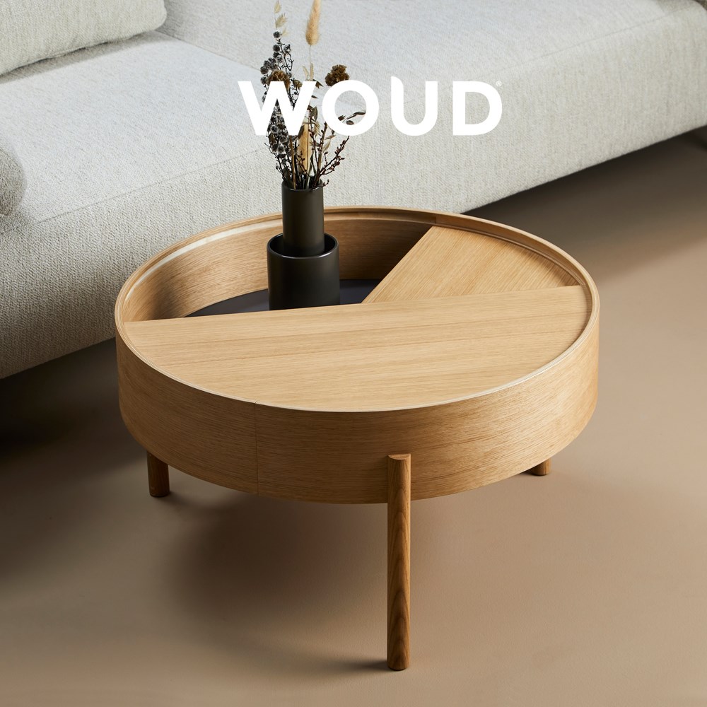 WOUD アークコーヒーテーブル 木目調 木製 サイドテーブル 机 