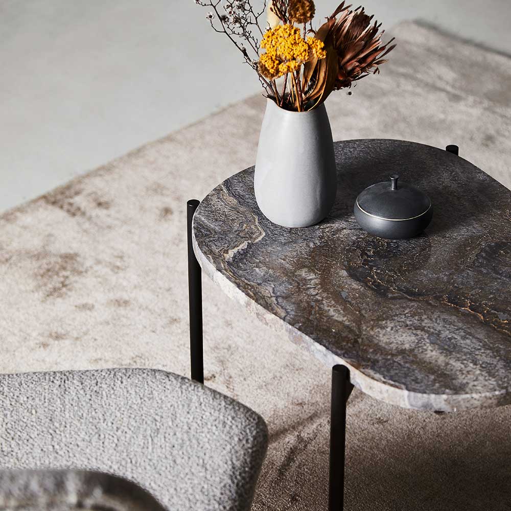 アペックス（APEX） テーブル 高級天然大理石 楕円 マーブル 石 ラ