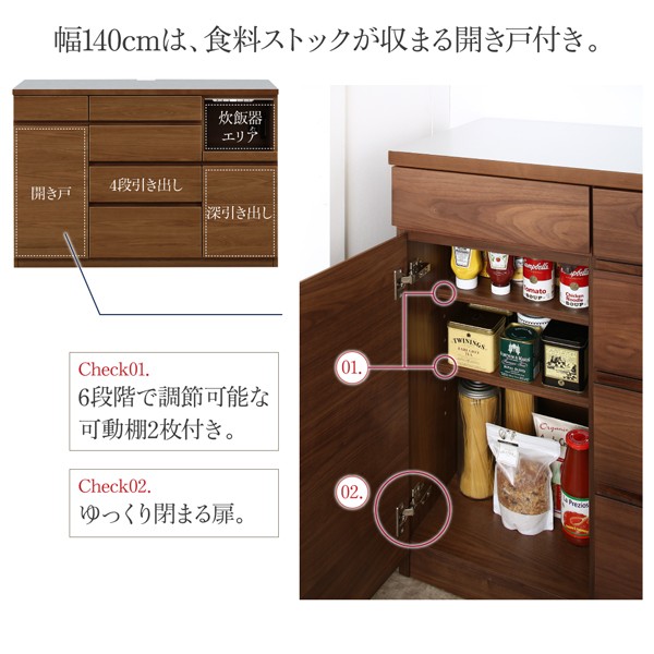 「超メルカリ市」 開梱設置付き　4段引き出しの天然木ワイドキッチンカウンター Cherliz シェリーズ 幅180 【A1552965663】(56701円)