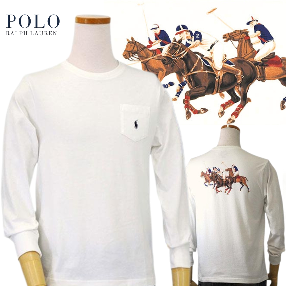 美品✨ ポロ ラルフローレン polo 長袖 ポロシャツ ロンT ホワイト POLO RALPH LAUREN（ポロ・ラルフローレン） ポロ ラルフローレン T