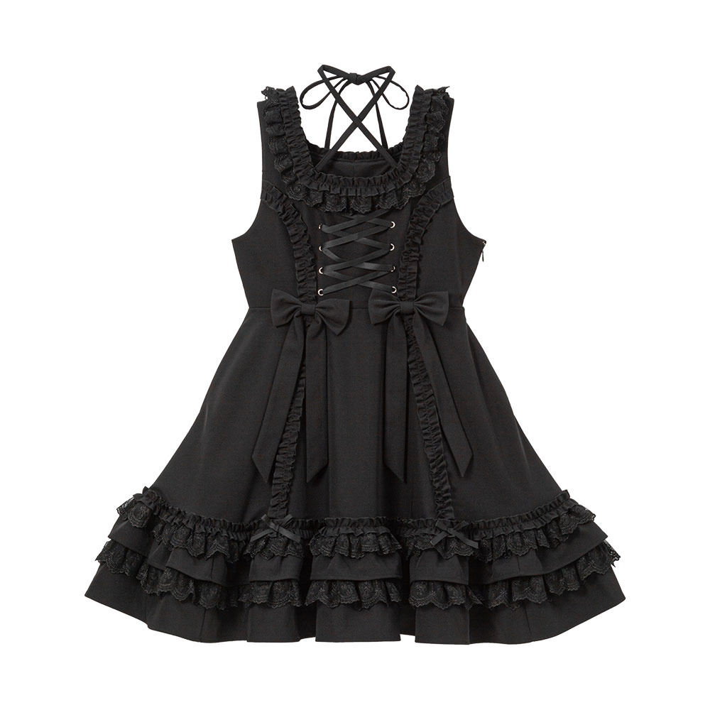 レースアップジャンパースカート middle 4L 5L 6L ジャンスカ  