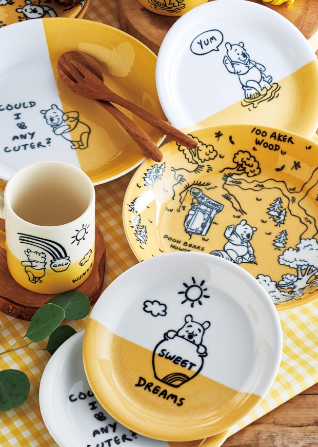 くまのプーさんHONEY YELLOW（ハニーイエロー）パスタプレート5枚