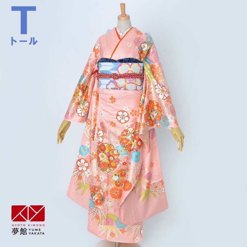 振袖 身長150-165cm サーモンピンク　桜　正絹 振袖 身長150-165cm サーモンピンク 桜 正絹 - メルカリ