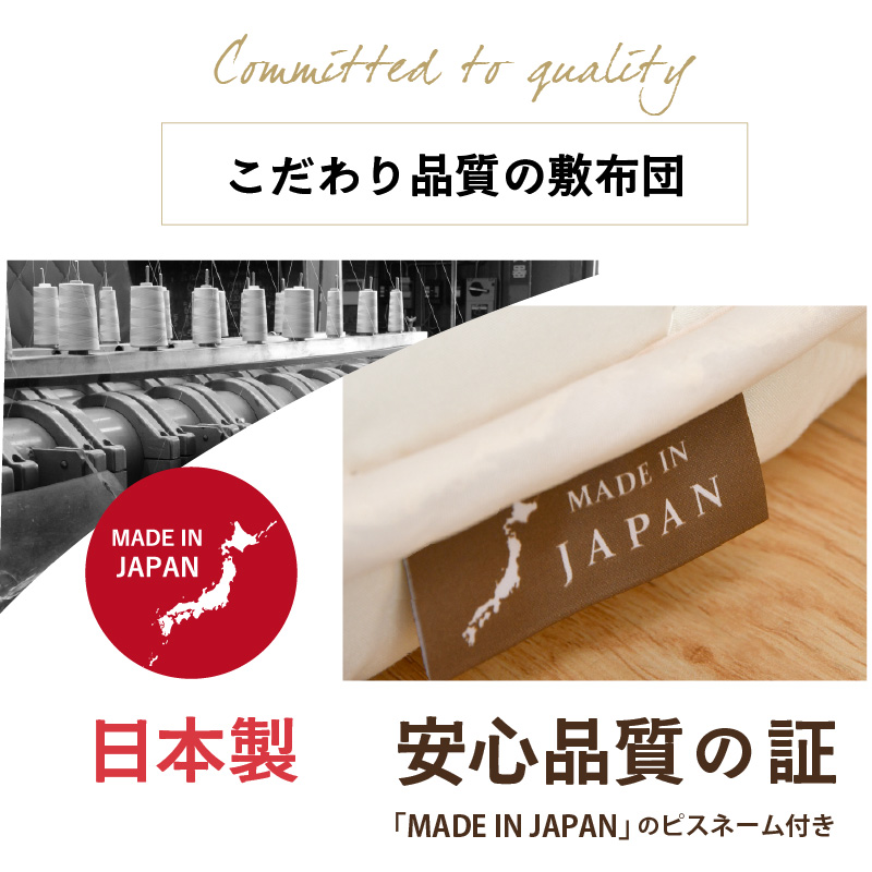 敷布団 省スペース 70×200cm 80×200cm 90×200cm 日本製 固わた70mm 極