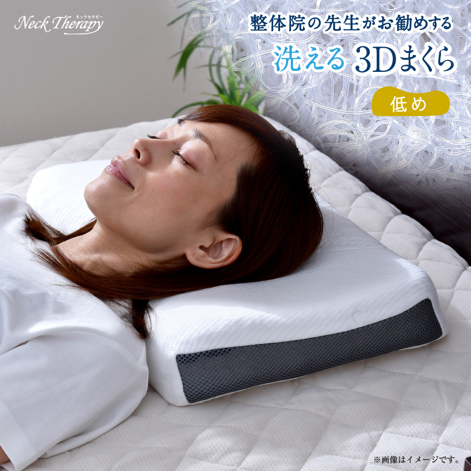枕 整体師が勧める 3D 低め 約30×50cm 樹脂ファイバー 通気性 弾力性 